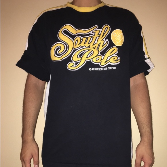 Black and Yellow Southpole Authentic T-Shirt Tee - Picture 2 of 4